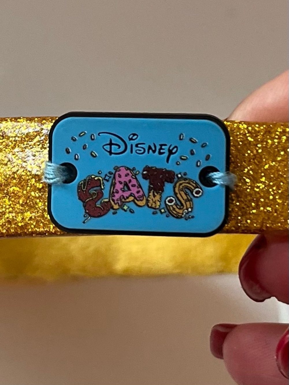 Disney Parks Minnie Mouse Pizza Ear Headband Sparkle Sequins Cheese Melt Bow - Picture 5 of 6